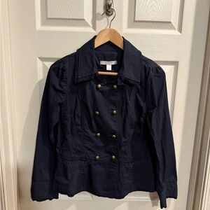 LOFT Dark Blue Jacket with Brass Tone Buttons